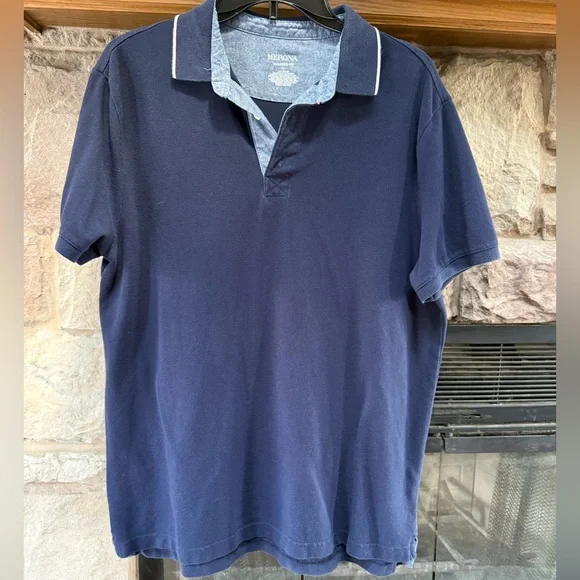 Men’s Merona Navy Blue Polo Shirt - Picture 1 of 3